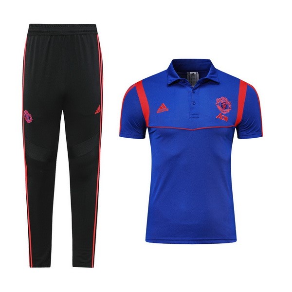 Polo Conjunto Completo Manchester United 2019-20 Azul Rojo